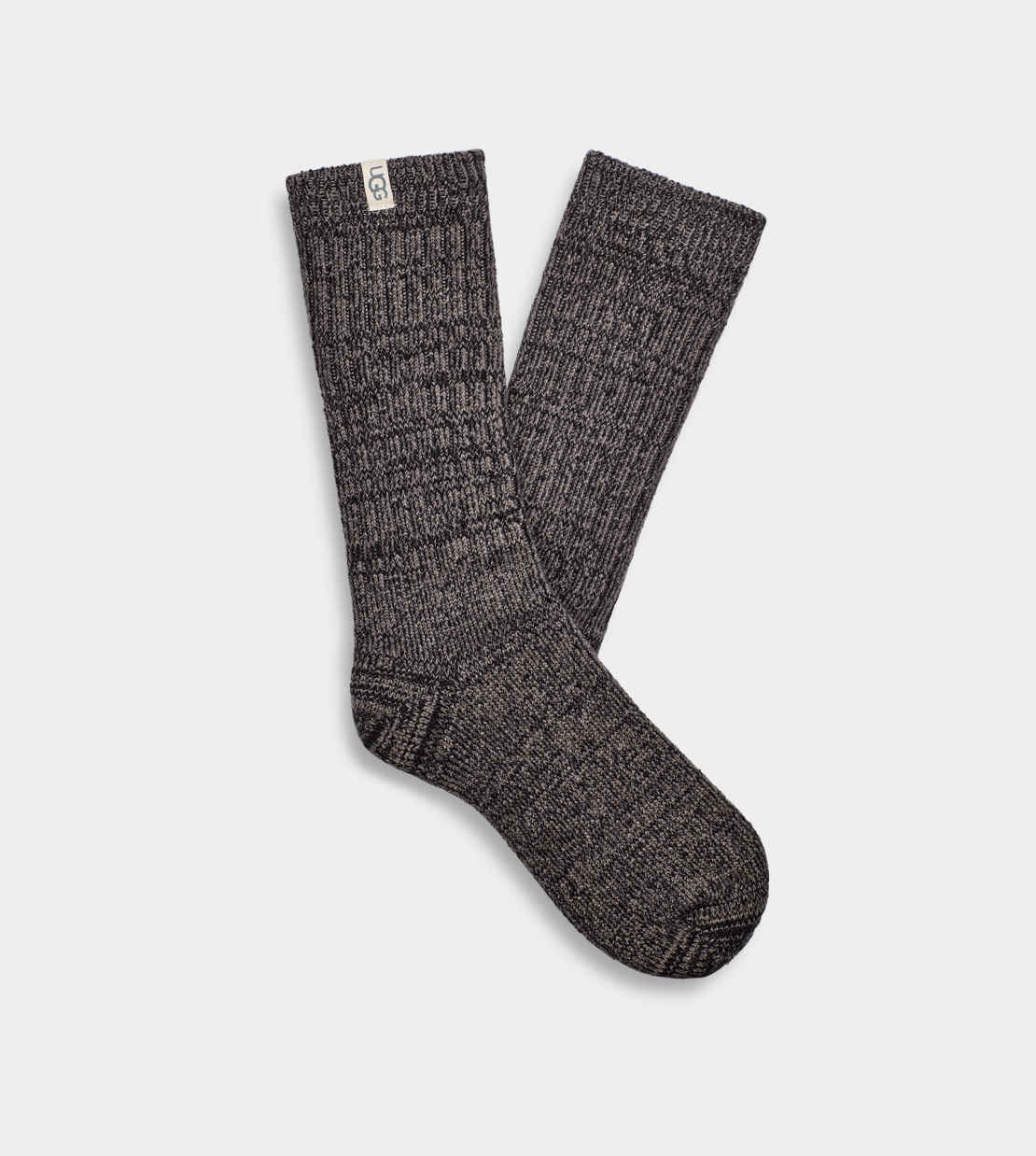 UGG Rib Knit  Slouchy Crew  Sock Grey/Black