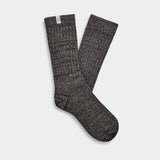 UGG Rib Knit  Slouchy Crew  Sock Grey/Black