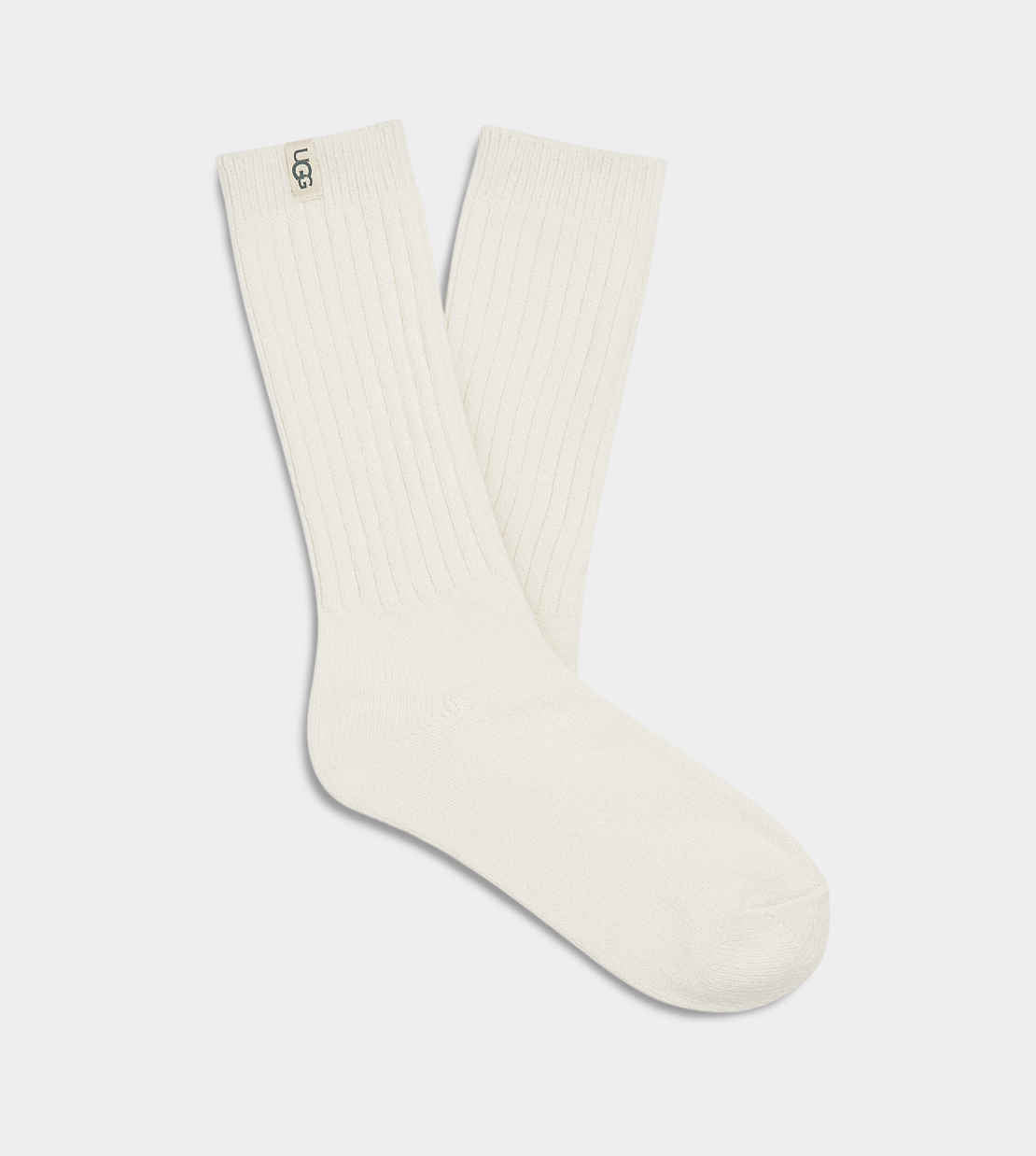 UGG Rib Knit  Slouchy Crew  Sock White