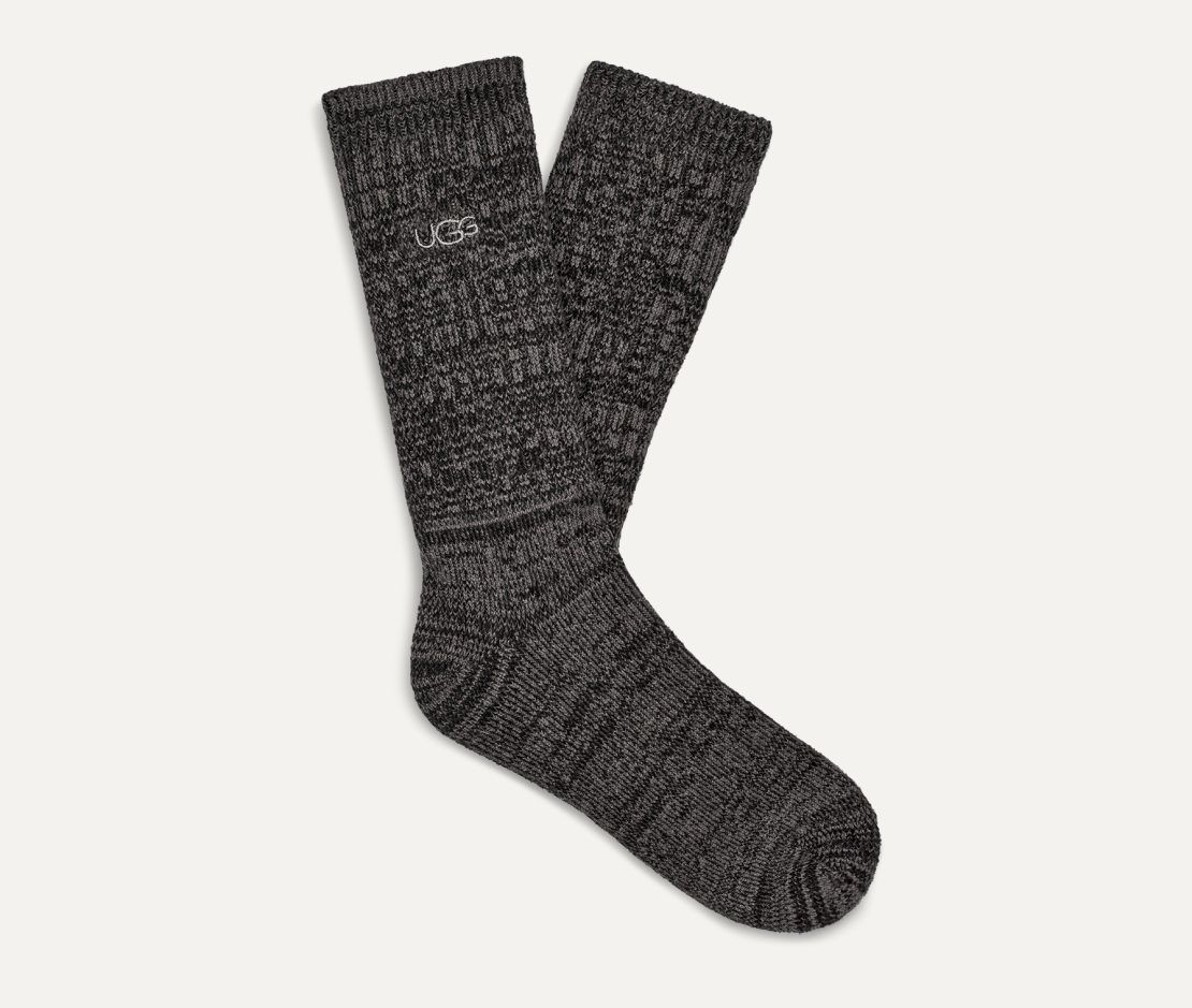 UGG Men's Trey Rib Knit Crew Sock  Black