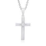 Lily Nily Cross Necklace with CZ Silver