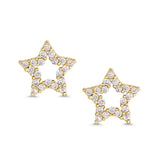 Lily Nily - Stud Earrings - Open Star CZ 18K Gold Over Sterling Silver