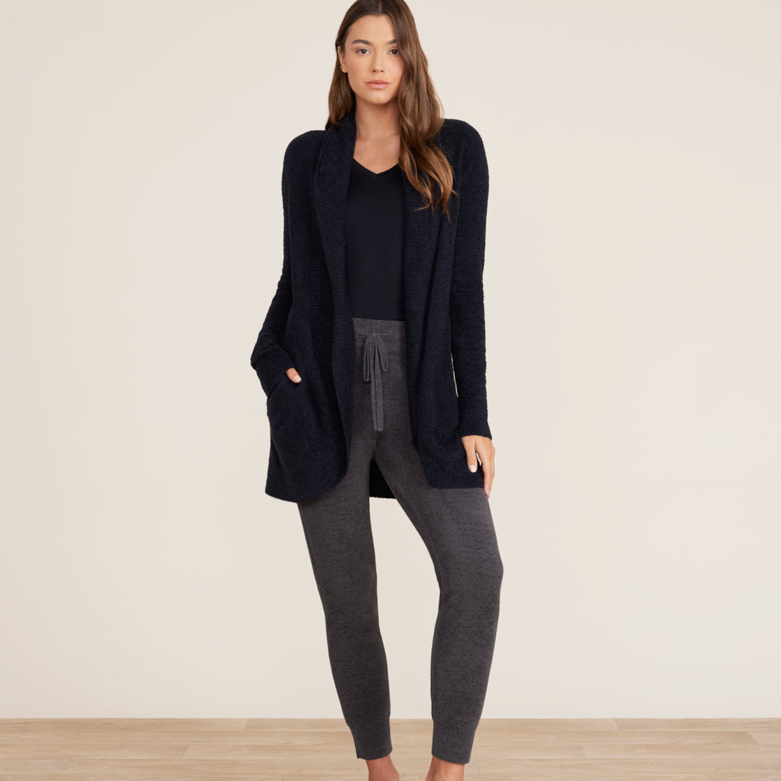 Barefoot Dreams CozyChic Lite Circle Cardi Black