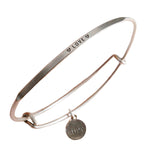 &LIVY Silver POSY Bangle Love Hearts