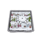 Mariposa White Snowflake Beaded Napkin Box