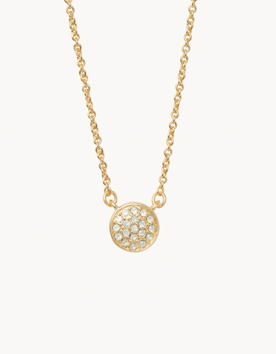 Spartina Gold Necklace 18" Stronger/Pave Disk