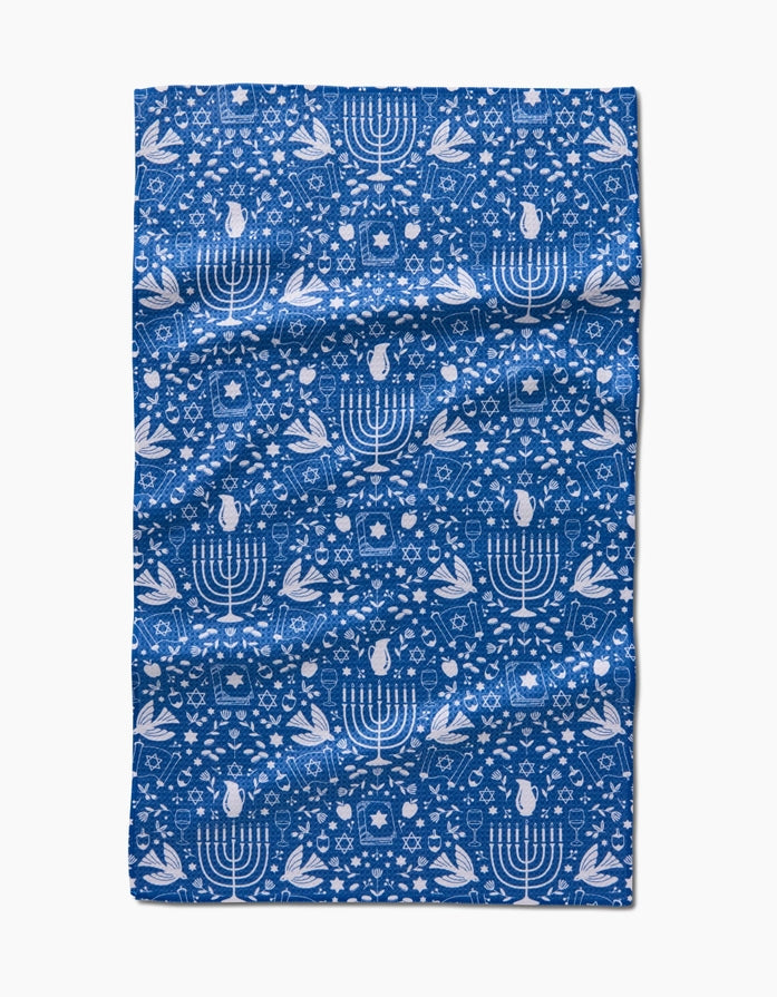 Geometry Tea Towel Hanukkah Sameach