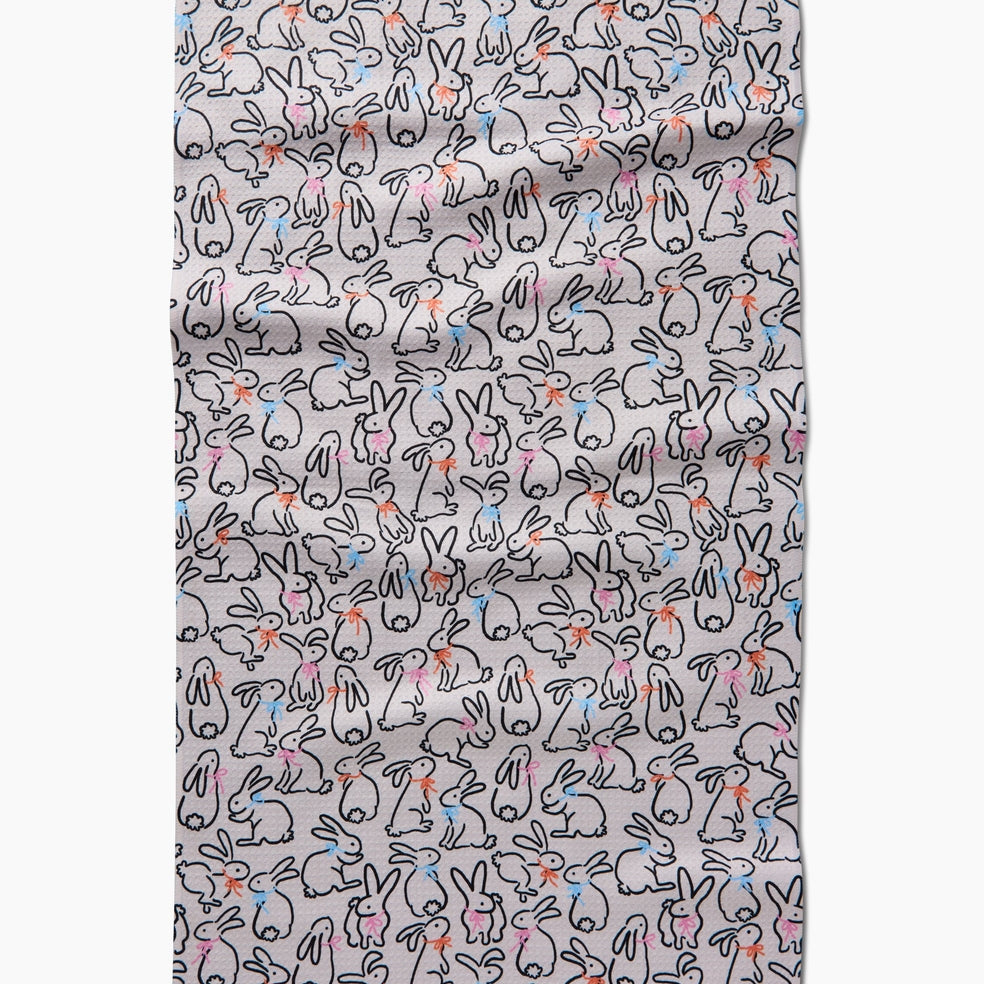 Geometry Tea Towel Playful Bunnies