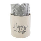 Mud Pie - Happy Towels - Cream Bucket