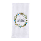 Mud Pie - Waffle Towel - Welcome Easter