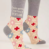 Blue Q - Emergency Contact Crew Socks