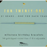 Lucky Feather - Fun Twenty-One Milestone Birthday Bracelet