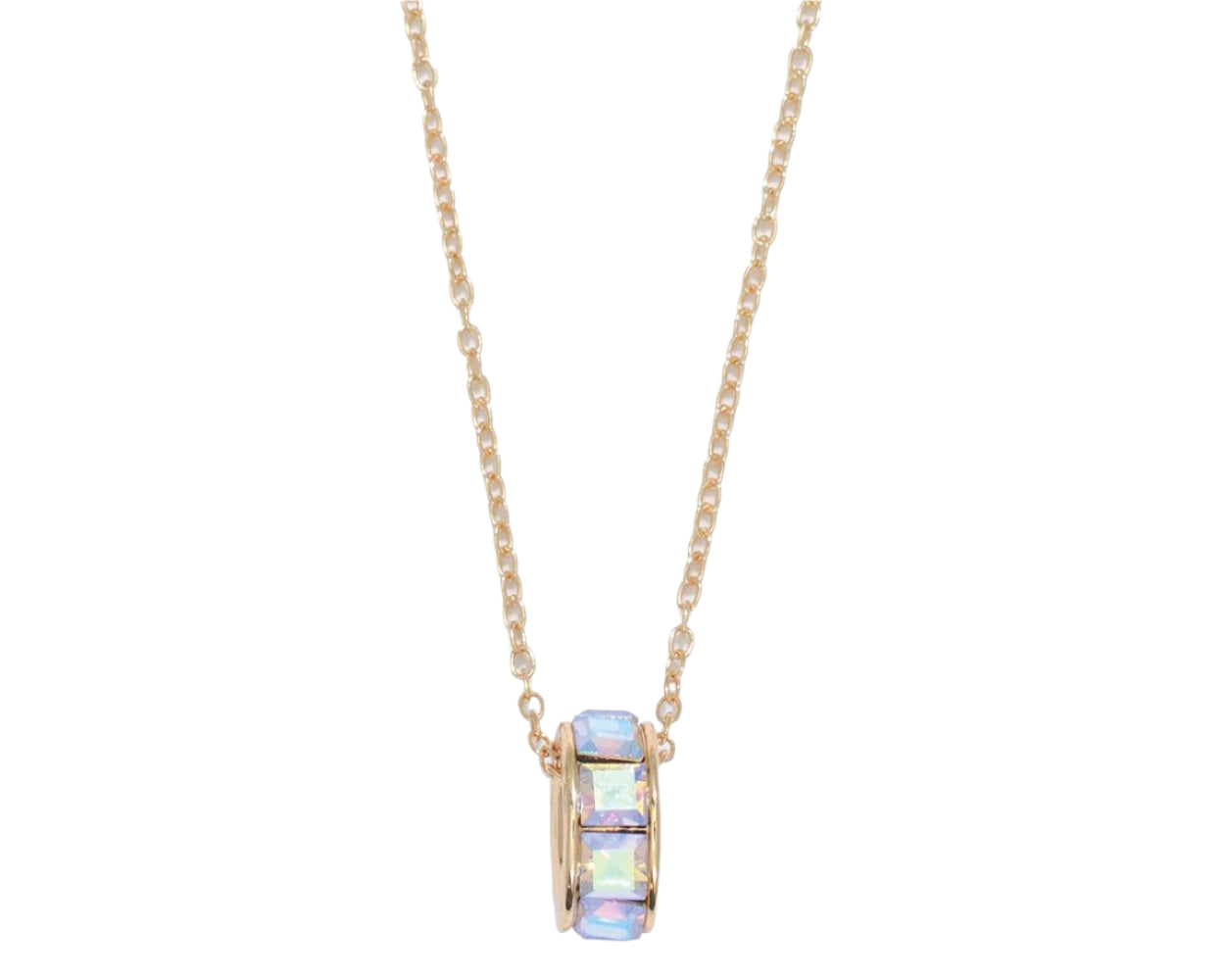 Periwinkle Necklace Gold With AB Crystals