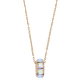 Periwinkle Necklace Gold With AB Crystals