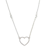 Periwinkle Necklace Open Silver Crystal Heart