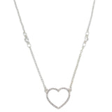 Periwinkle Necklace Open Silver Crystal Heart