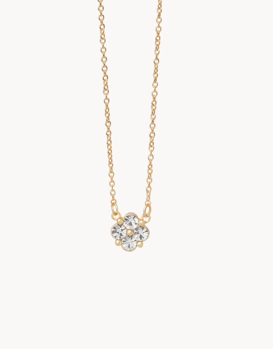 Spartina 449 Gold Necklace 18" Blessed/Crystal Clover