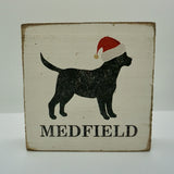 Rustic Marlin - 6 x 6 Block Medfield Santa Dog