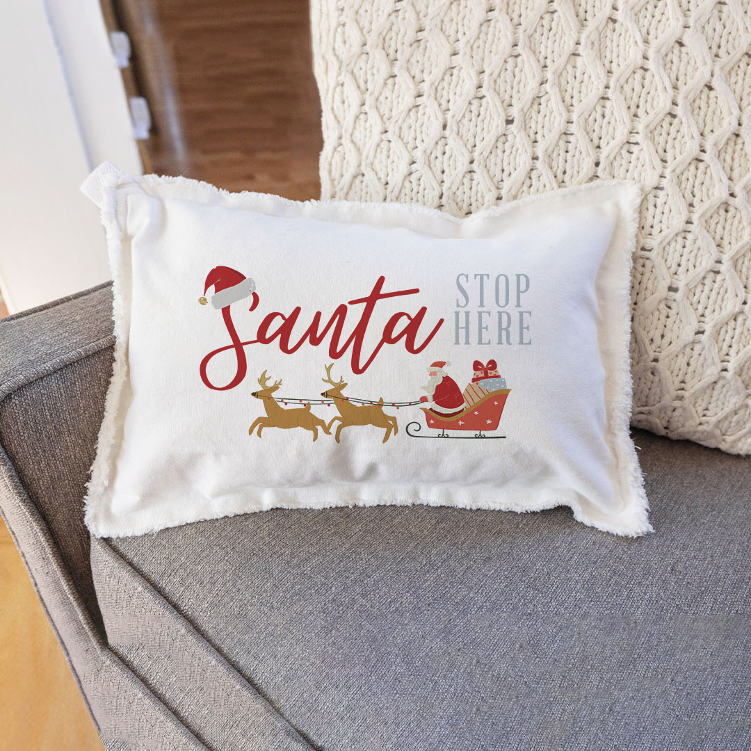 Rustic Marlin 12x18 Pillow Santa Stop Here