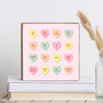 Rustic Marlin 6 x 6 Wood Block Conversation Hearts