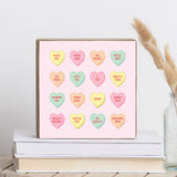 Rustic Marlin 6 x 6 Wood Block Conversation Hearts