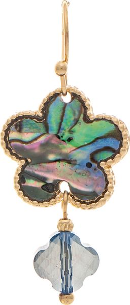 Rain Gold Abalone Shell Flower Earrings