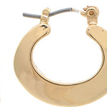 Rain Gold Wide Edge Oval Hoop Earrings