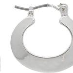 Rain Silver Wide Edge Oval Hoop Earrings