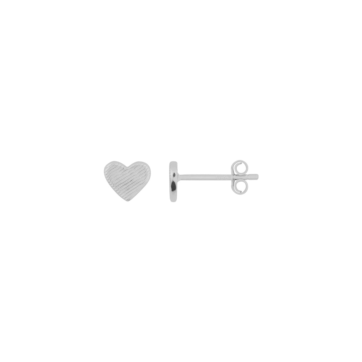 fyb Heart Studs  Silver