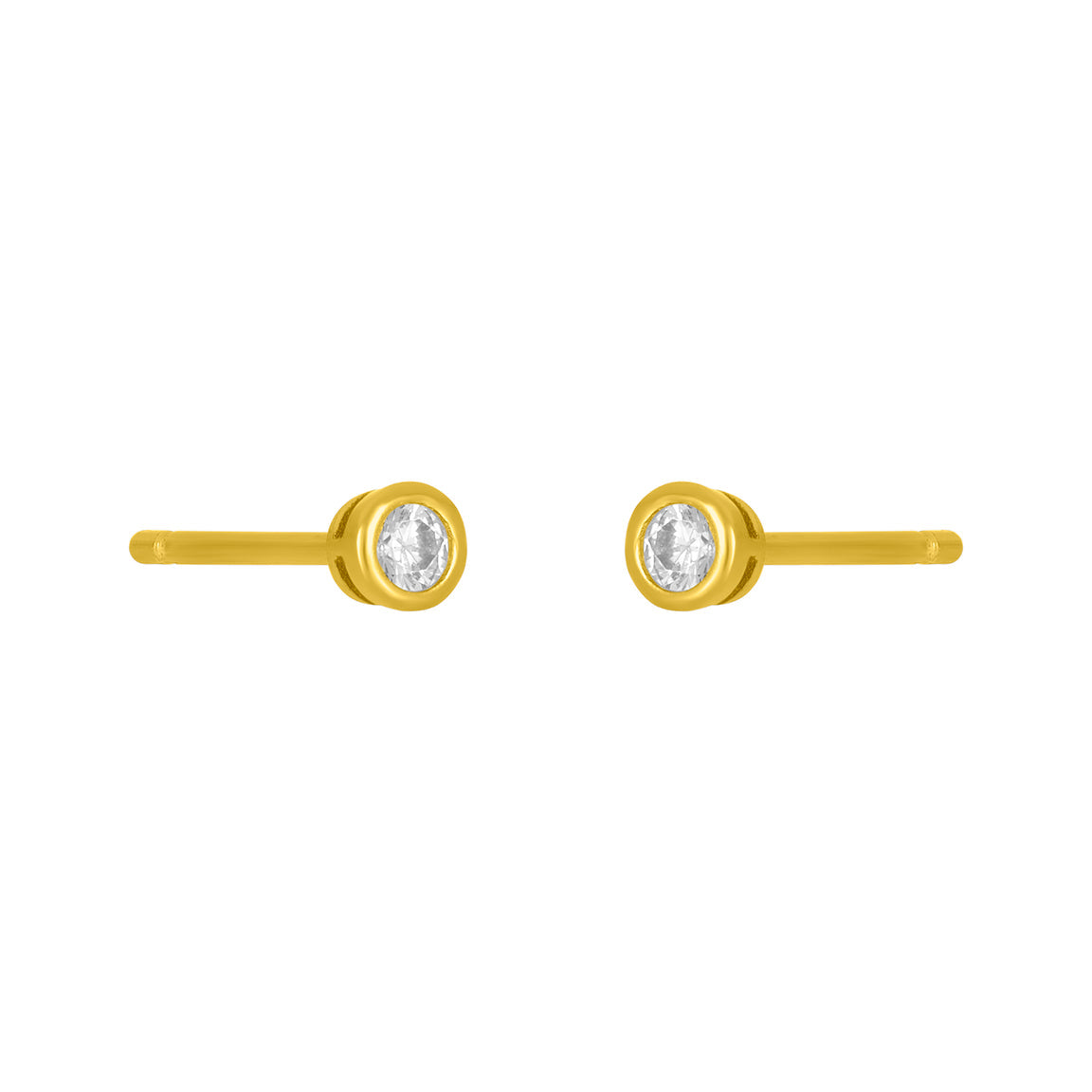 fyb Gold Marisol Bezel Stud 2MM