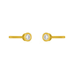 fyb Gold Marisol Bezel Stud 2MM