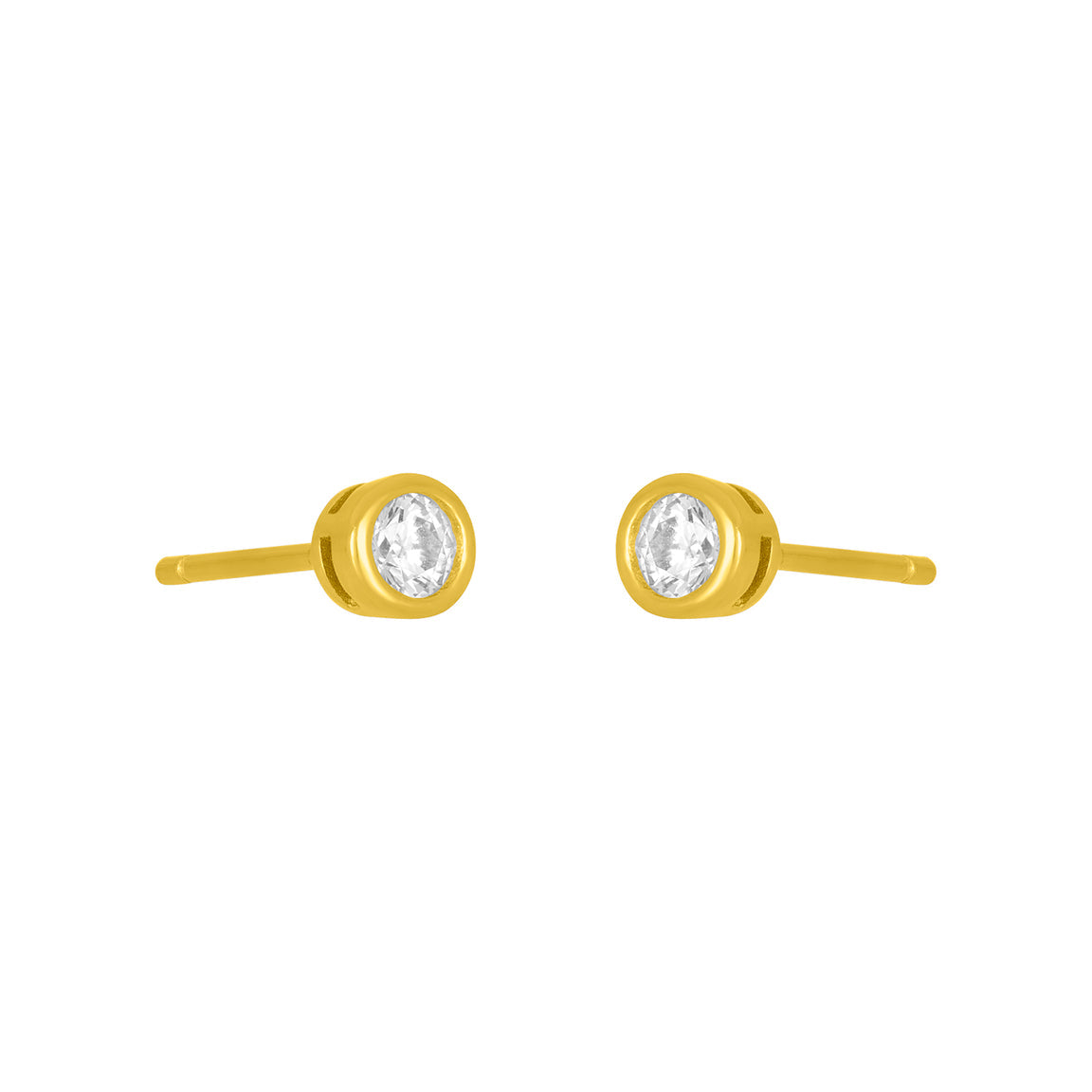 fyb Gold Marisol Bezel Stud 3MM