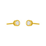 fyb Gold Marisol Bezel Stud 3MM