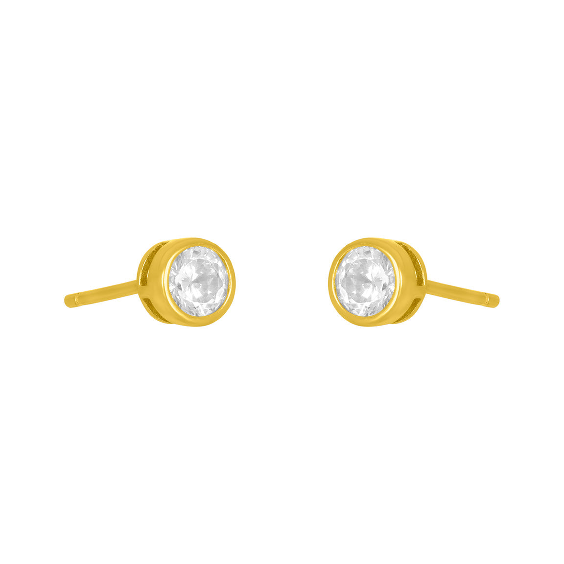 fyb Gold Marisol Bezel Stud 4MM