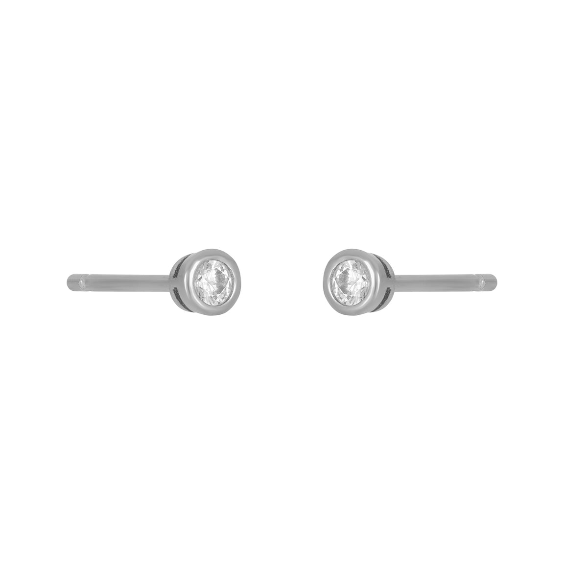 fyb Silver Marisol Bezel Stud 2MM