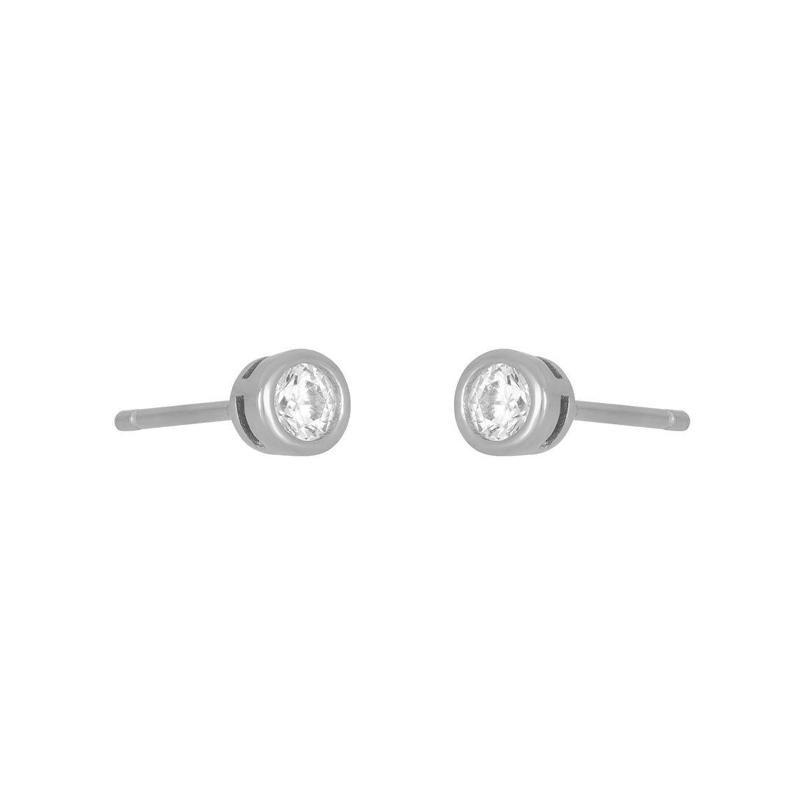 fyb Silver Marisol Bezel Stud 3MM