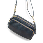 Joy Susan Kylie Double Zip Sling/Belt Bag Navy