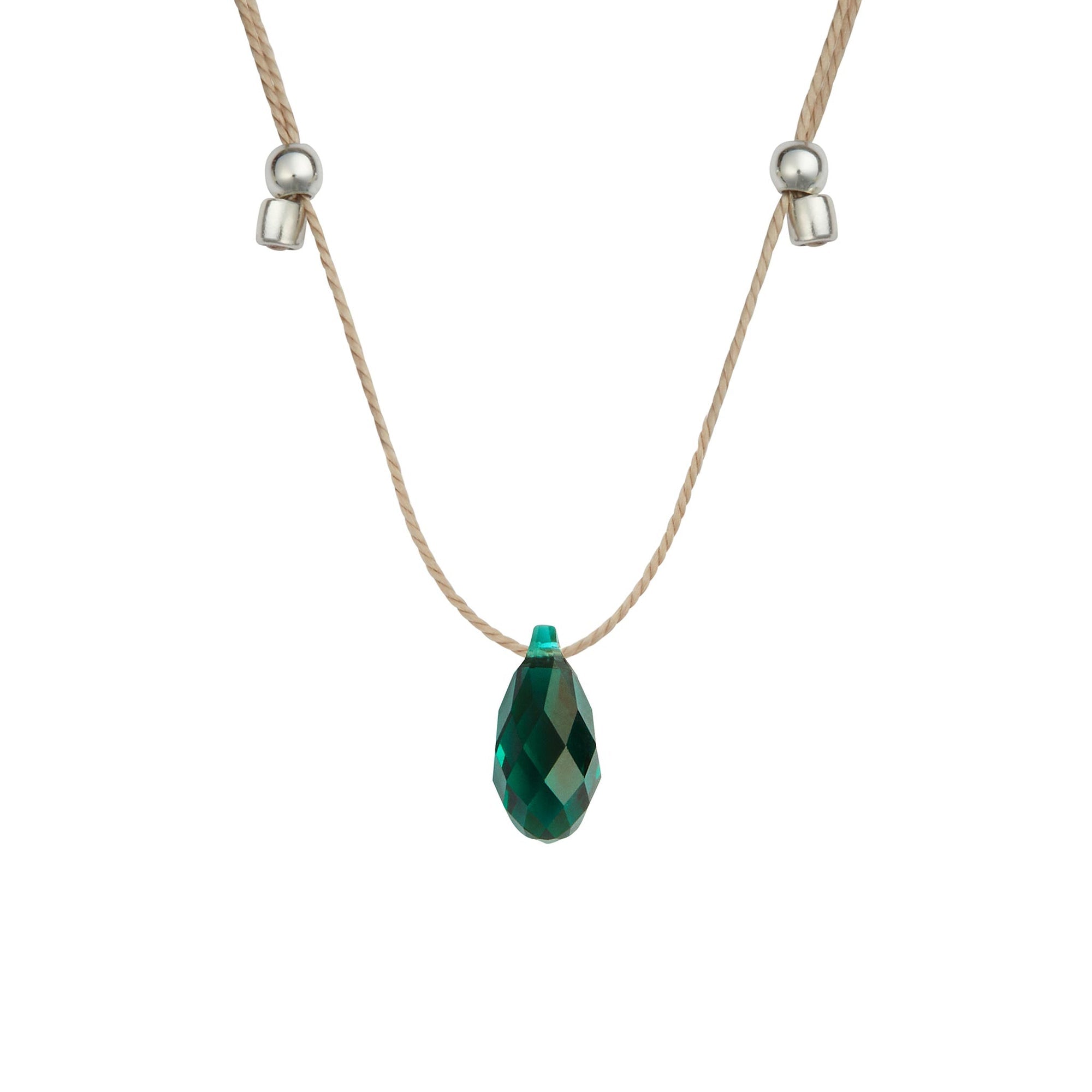 &LIVY Hyevibe Crystal Slider Silver Emerald