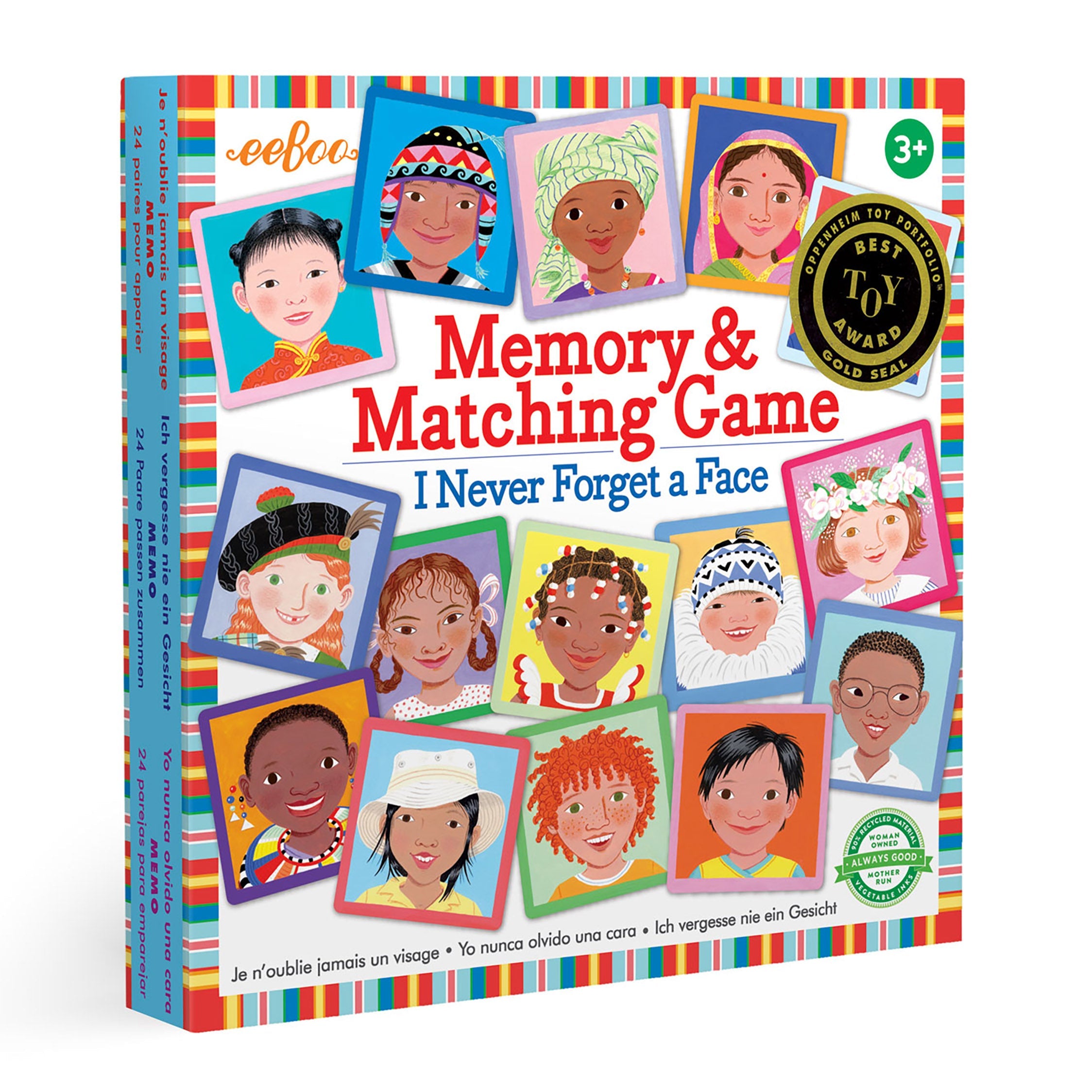 eeBoo I Never Forget a Face Memory Matching Game