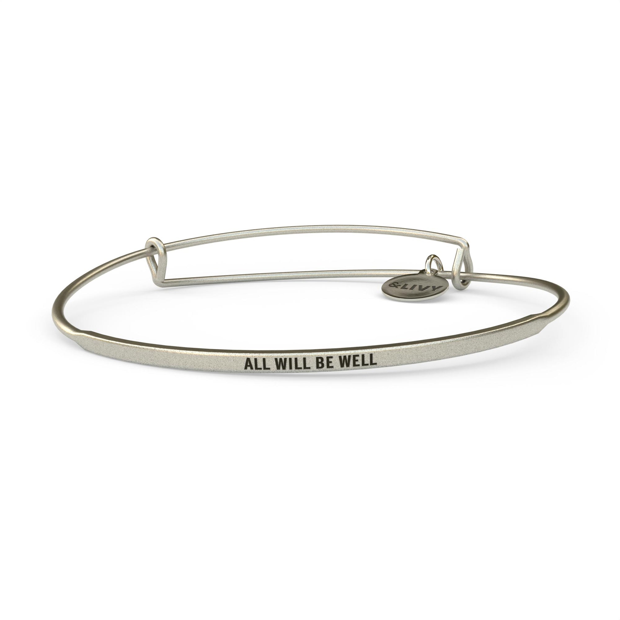 &LIVY Silver POSY Bangle All Will Be Well