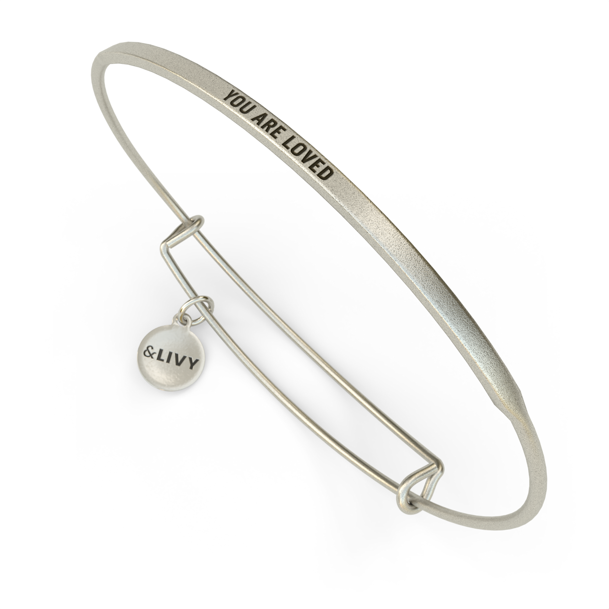 &LIVY Silver POSY Bangle I Am Not Afraid