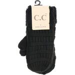 C.C. Beanie Black Kids Solid Fuzzy Mitten