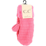 C.C. Beanie Candy Pink Kids Solid Fuzzy Mitten