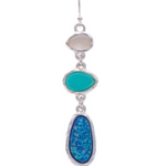 RainBlue Mix Sea Drops Earrings Silver