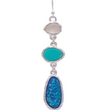 RainBlue Mix Sea Drops Earrings Silver