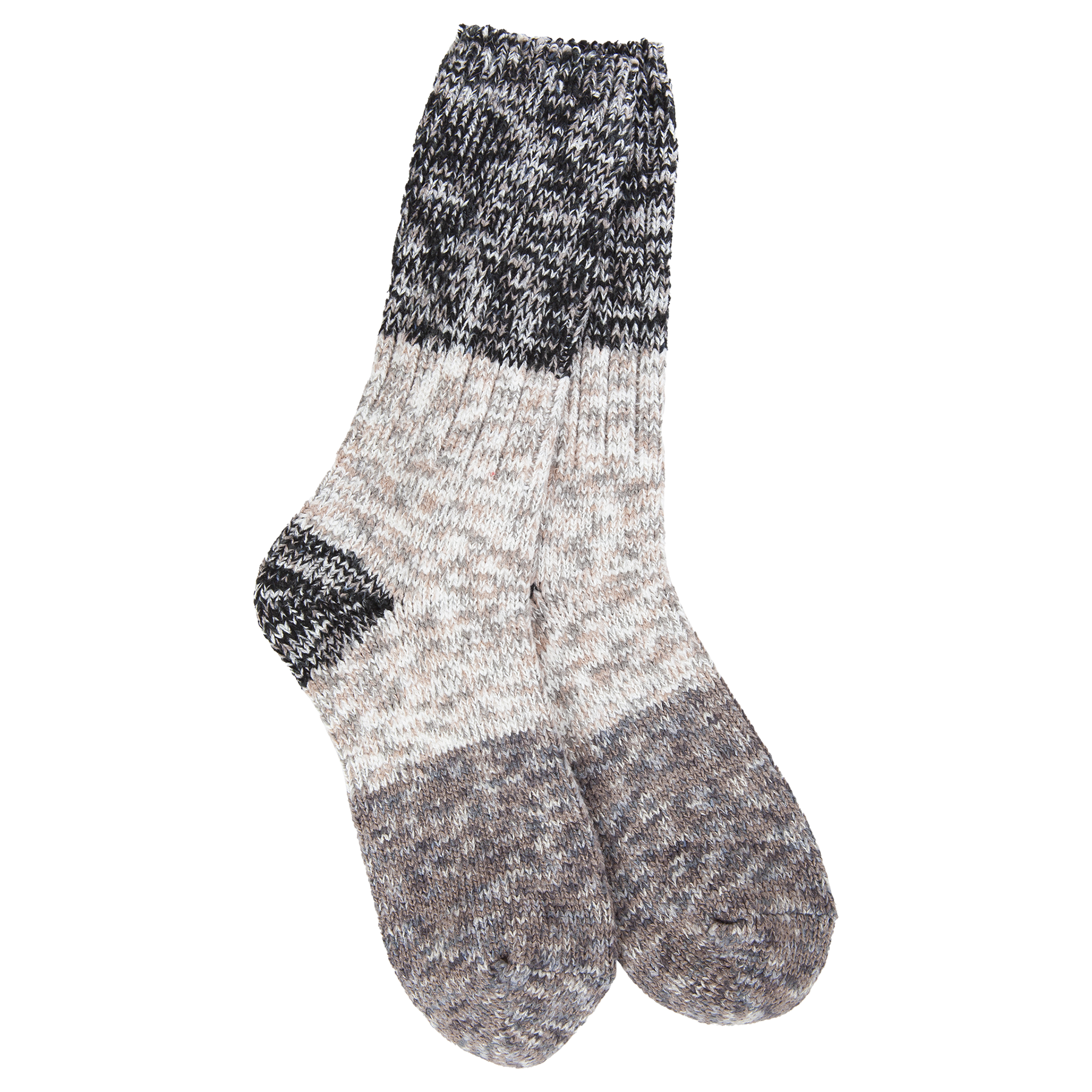 World's Softest Socks Stone Multi Ragg Crew Color Block