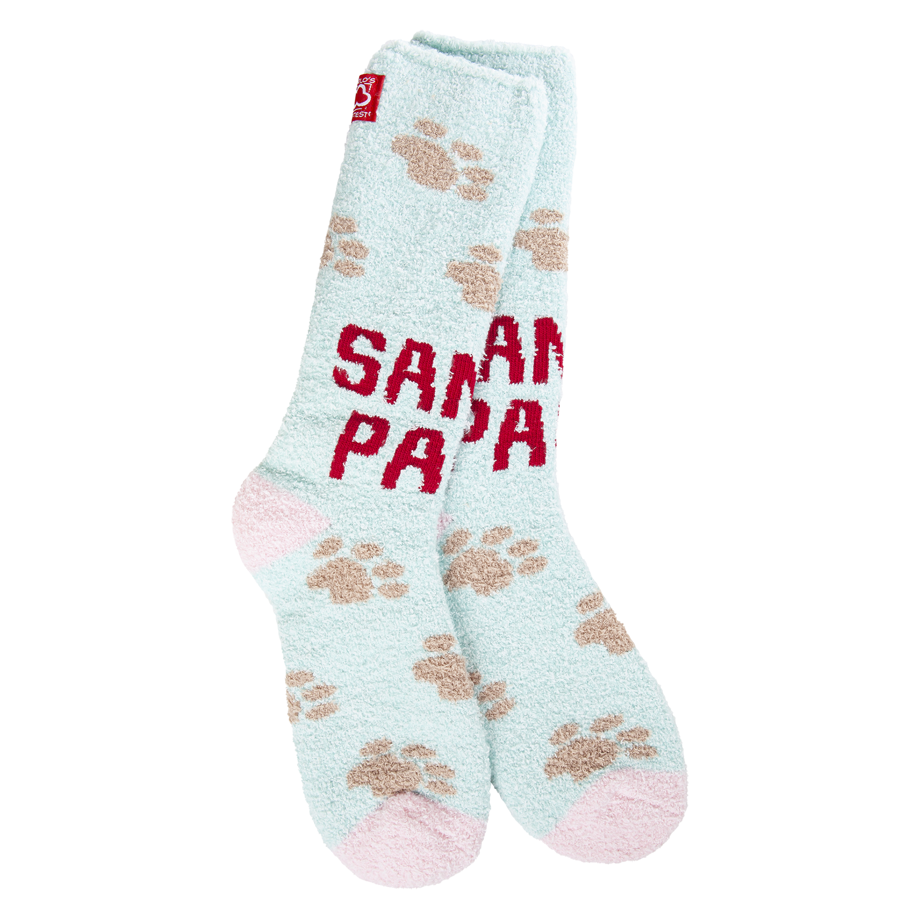 World's Softest Socks Cozy Crew Santa Paws