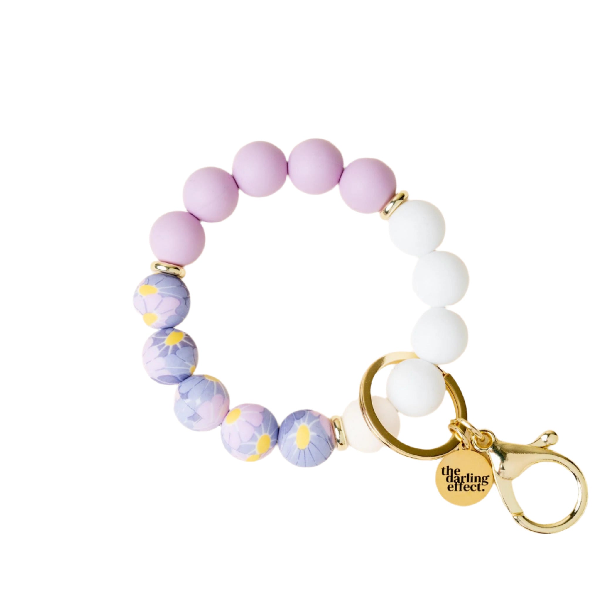 The Darling Effect Hands-Free Keychain Wristlet Lilac Bloom