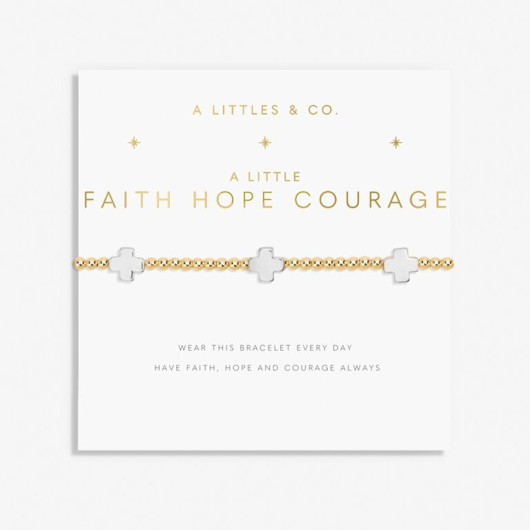 A Littles & Co Silver and Gold  Bracelet Faith Hope Courage