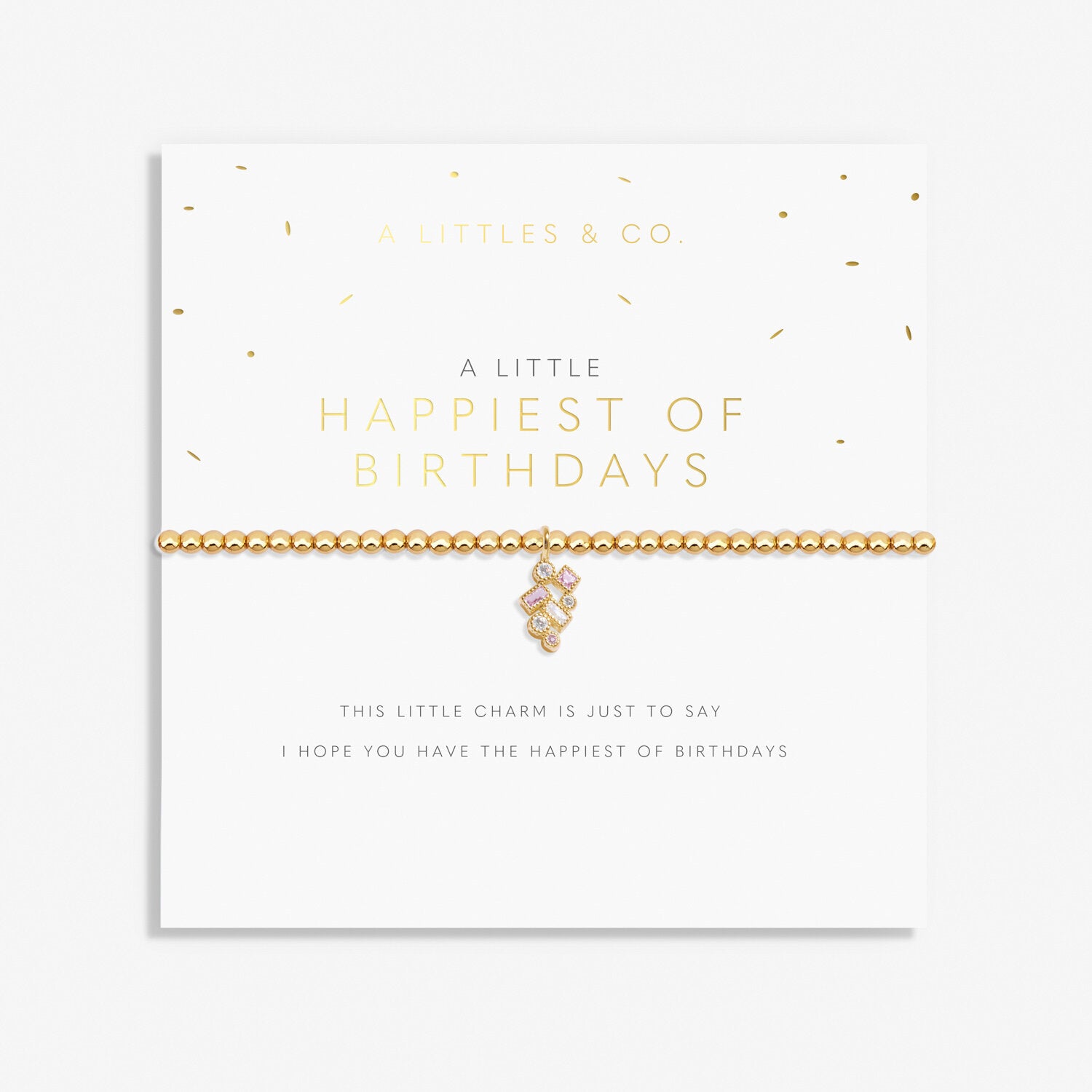 A Littles & Co Bracelet Happiest of Birthdays Gold